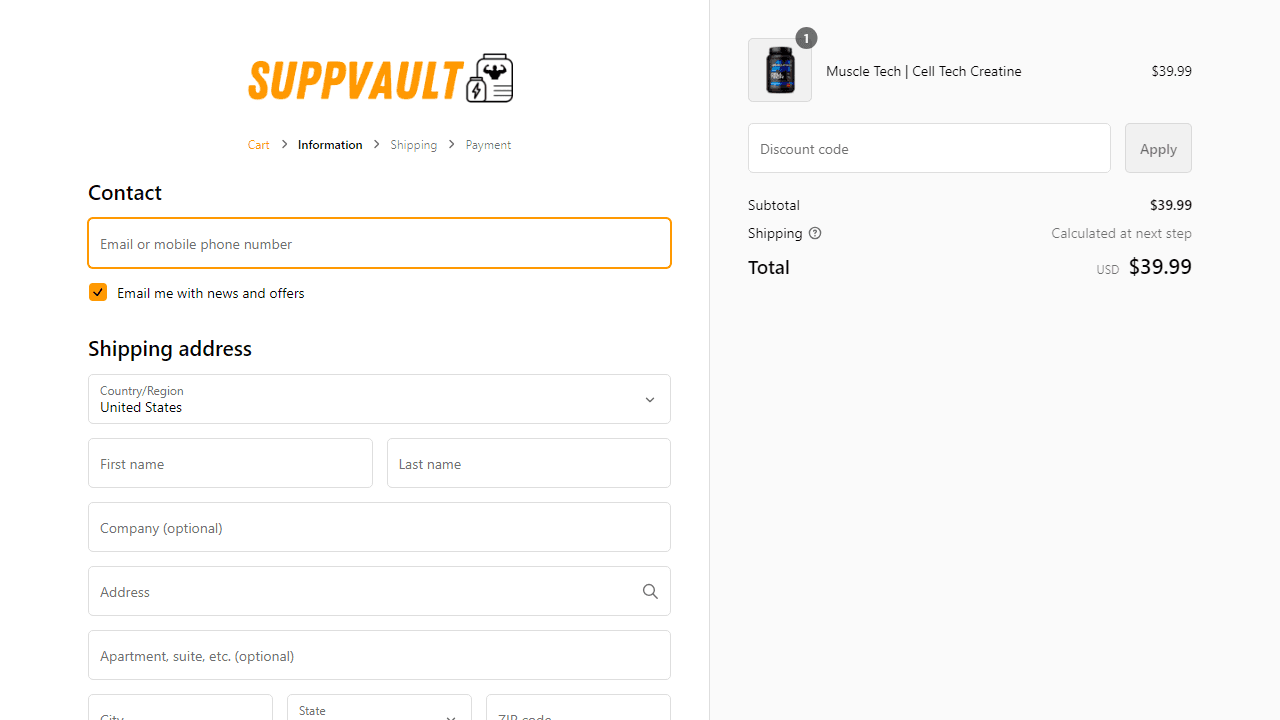 How to apply SuppVault coupon code